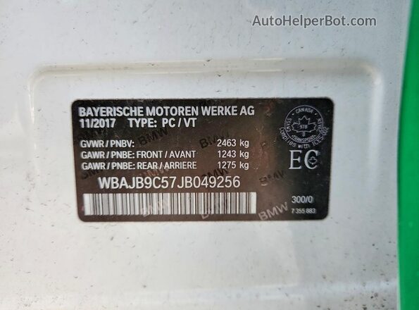 WBAJB9C57JB049256 2018 BMW M5 White Вид підкапотного простору