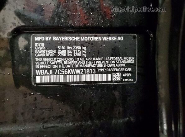 WBAJE7C56KWW21813 2019 BMW OTHER Charcoal 