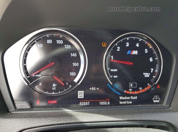 WBS1J5C53JVD36148 2018 BMW M2 Blue Vista del cuadro de instrumentos