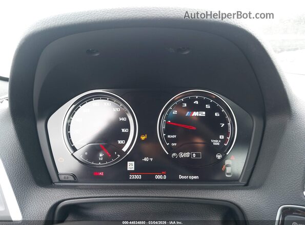 WBS2U7C59K7D09484 2019 BMW M2 Silver Vista de los asientos traseros