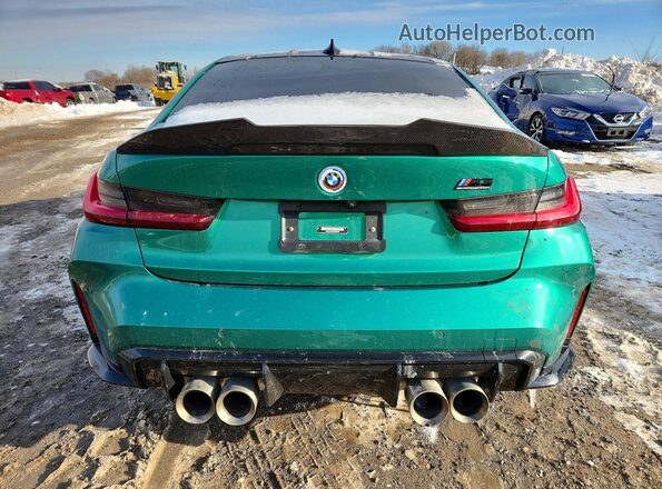 WBS33AY04NFM94665 2022 BMW M3 Green Հետևի տեսք