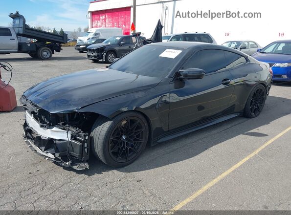 WBS33HK09SCS29920 2025 BMW M4 Black წინა მარცხენა ხედი სამი მეოთხედიდან
