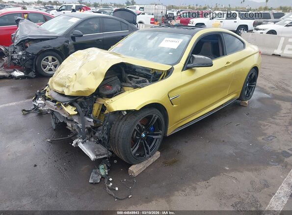 WBS3R9C53GK336652 2016 BMW M4 Желтый Передняя левая четверть