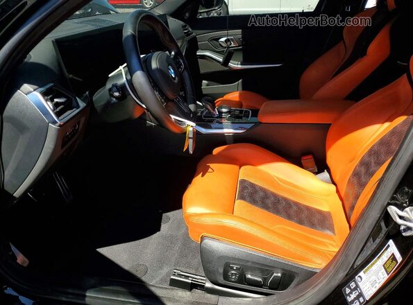 WBS43AY03RFT30284 2024 BMW M3 Black Вид салону спереду
