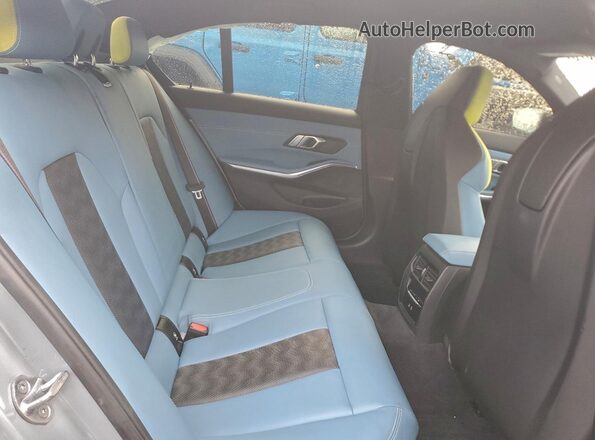 WBS43AY09NFM26026 2022 BMW M3 Gray Rear seats view