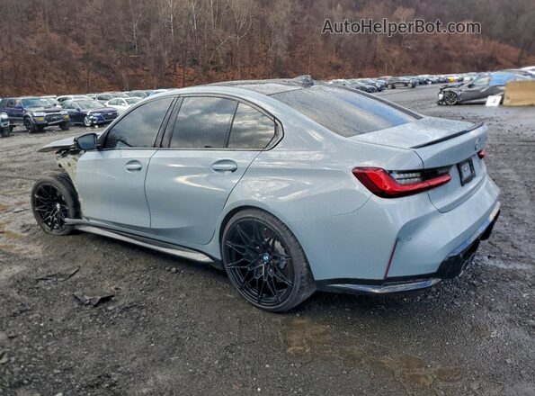 WBS43AY09NFM26026 2022 BMW M3 Gray Rear left