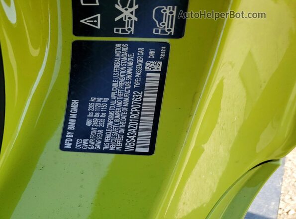WBS43AZ01RCP07632 2024 BMW M4 Green Вид підкапотного простору