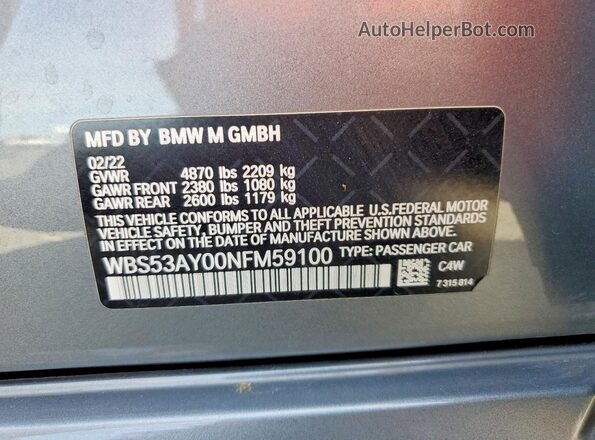 WBS53AY00NFM59100 2022 BMW M3 Silver Engine compartment view