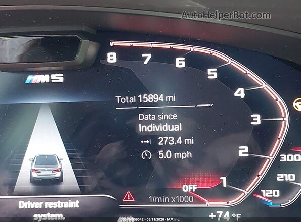 WBS83CH00PCL73119 2023 BMW M5 Серый 
