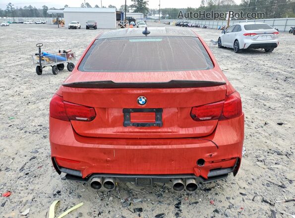 WBS8M9C54J5L00253 2018 BMW M3 Orange უკანა ხედი