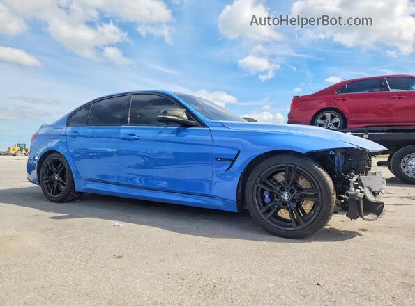 WBS8M9C54J5L71582 2018 BMW M3 Blue Передня права чверть
