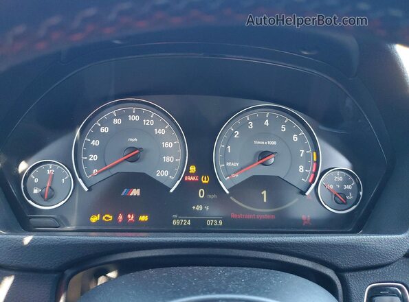 WBS8M9C55G5D31619 2016 BMW M3 Black Вид щитка приладів
