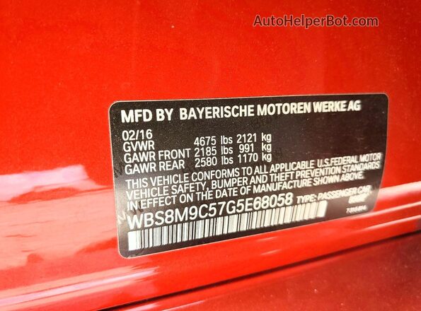 WBS8M9C57G5E68058 2016 BMW M3 Orange Вид підкапотного простору