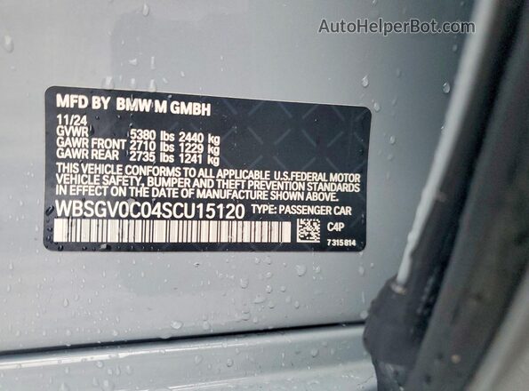 WBSGV0C04SCU15120 2025 BMW M8 Blue Widok komory silnika