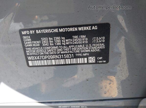 WBX47DP09RN315831 2024 BMW X3 Silver Widok komory silnika