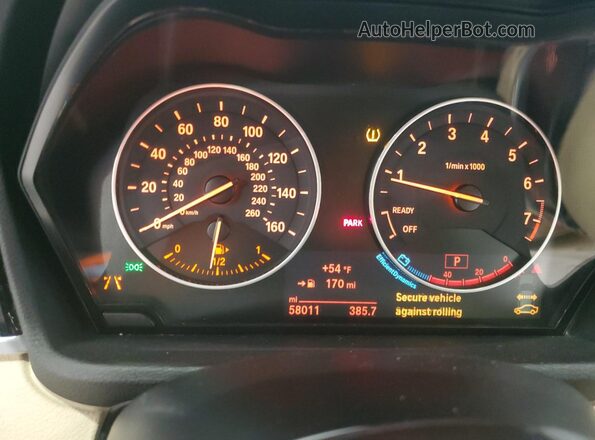 WBXHT3C37G5F66189 2016 BMW X1 White ხელსაწყოთა პანელის ხედი