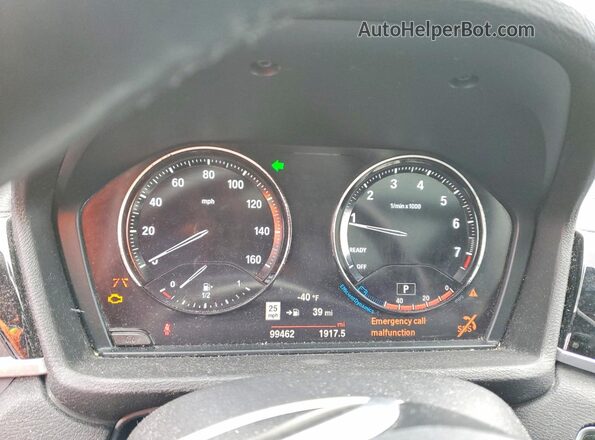 WBXHT3C56K5L36411 2019 BMW X1 Black Widok zestawu wskaźników