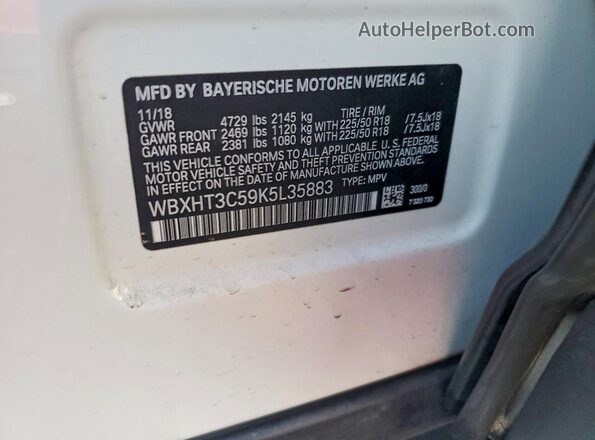 WBXHT3C59K5L35883 2019 BMW X1 White Widok komory silnika