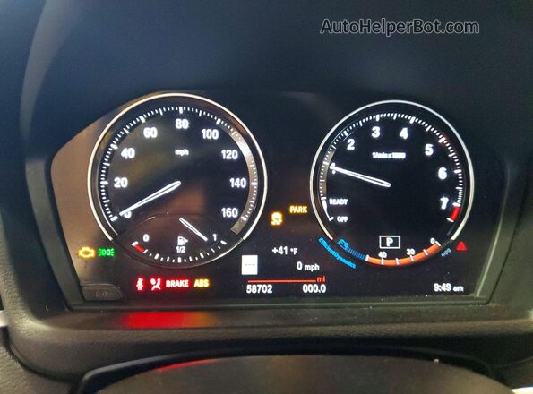 WBXHT3C59K5L37990 2019 BMW X1 Blue Вид щитка приладів