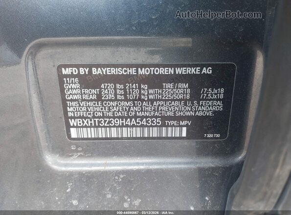 WBXHT3Z39H4A54335 2017 BMW X1 Gray Widok komory silnika