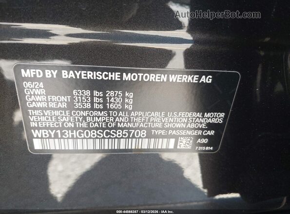 WBY13HG08SCS85708 2025 BMW OTHER Black Vista del compartimento del motor