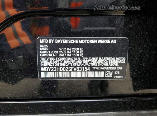 WBY23HD02SFV63154 2025 BMW I4 Black 