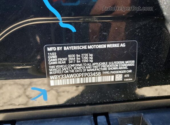 WBY33AW00PFP03458 2023 BMW I4 Black Вид підкапотного простору