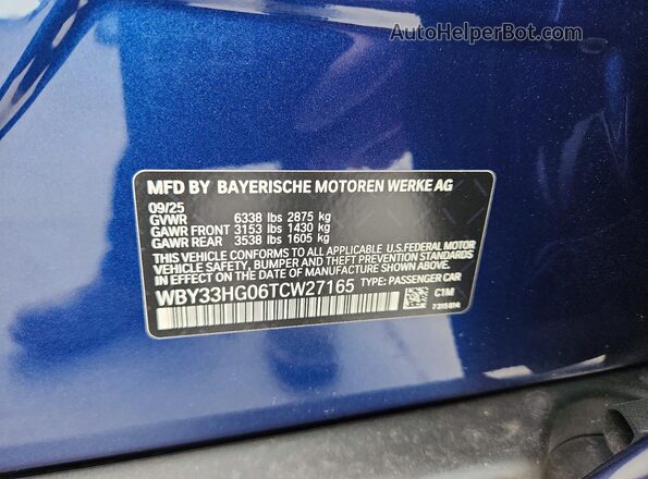 WBY33HG06TCW27165 2026 BMW OTHER Blue Widok komory silnika