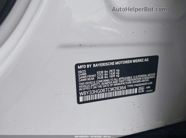 WBY33HG06TCW28364 2026 BMW OTHER White ძრავის განყოფილების ხედი