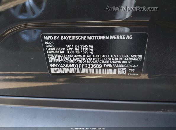 WBY43AW01PFR33689 2023 BMW I4 Gray Widok komory silnika