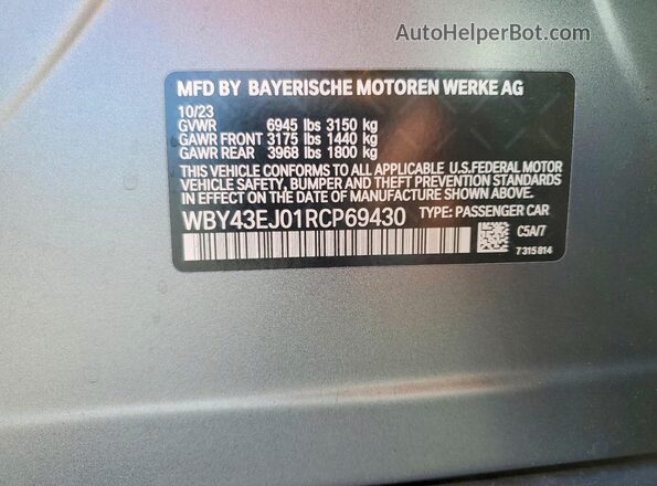 WBY43EJ01RCP69430 2024 BMW OTHER Charcoal Вид підкапотного простору