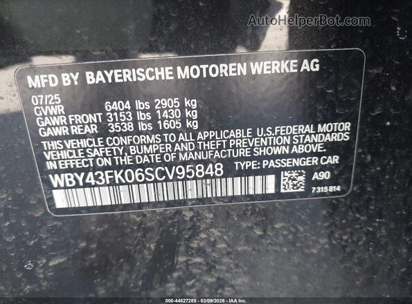 WBY43FK06SCV95848 2025 BMW OTHER Black ძრავის განყოფილების ხედი