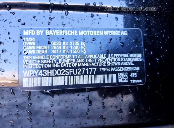 WBY43HD02SFU27177 2025 BMW I4 Black Widok komory silnika