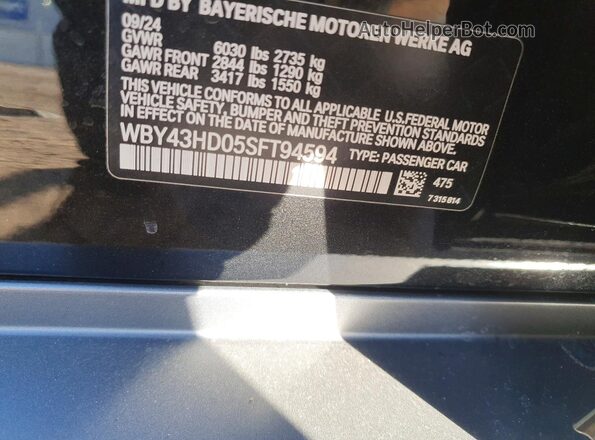 WBY43HD05SFT94594 2025 BMW I4 Черный Вид подкапотного пространства