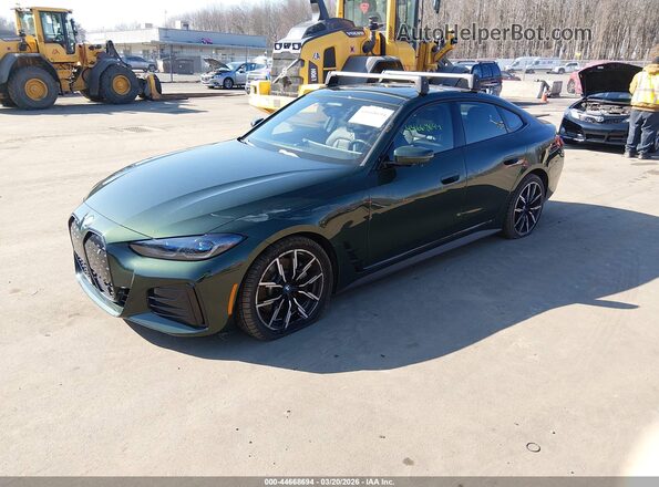 WBY73AW00NFN17434 2022 BMW I4 Green Առջևի ձախ երեք քառորդ տեսարան