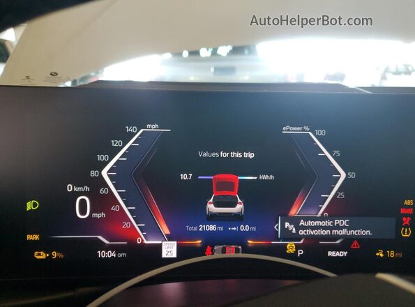 WBY73AW01PFP11277 2023 BMW I4 White Instrument cluster view