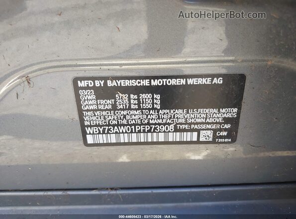 WBY73AW01PFP73908 2023 BMW I4 Gray Շարժիչի բաժամունքի տեսք