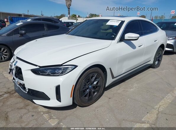 WBY73AW0XPFR44350 2023 BMW I4 White წინა მარცხენა ხედი სამი მეოთხედიდან