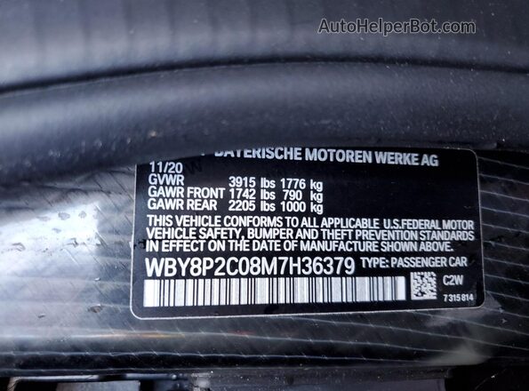WBY8P2C08M7H36379 2021 BMW I3 Black Widok komory silnika