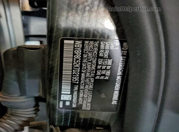 WBY8P8C52K7D21957 2019 BMW I3 Белый Вид наклейки с VIN-кодом