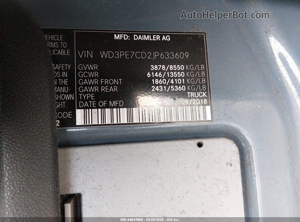 WD3PE7CD2JP633609 2018 MERCEDES-BENZ SPRINTER Orange 