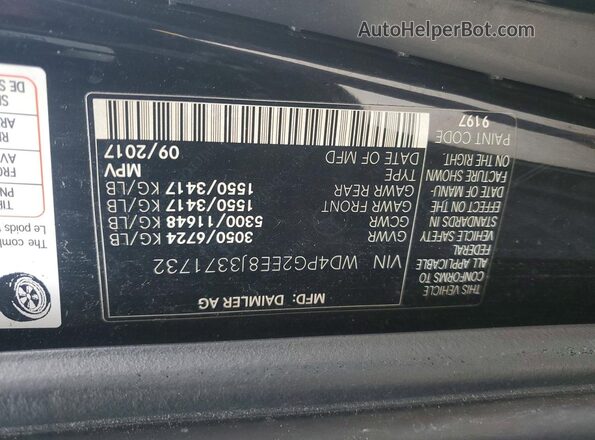 WD4PG2EE8J3371732 2018 MERCEDES-BENZ METRIS Черный 