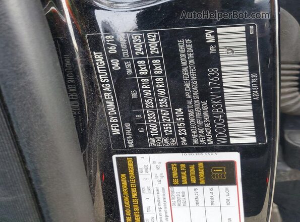 WDC0G4JB3KV117638 2019 MERCEDES-BENZ GLC-CLASS Черный 