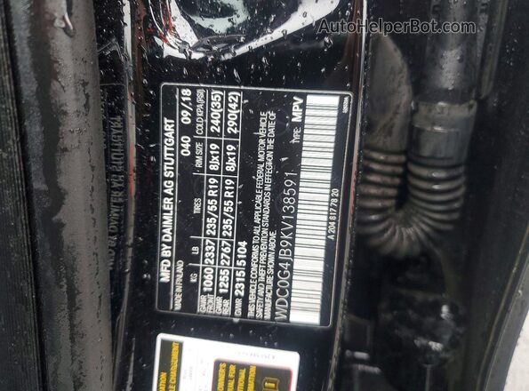 WDC0G4JB9KV138591 2019 MERCEDES-BENZ GLC-CLASS Черный 