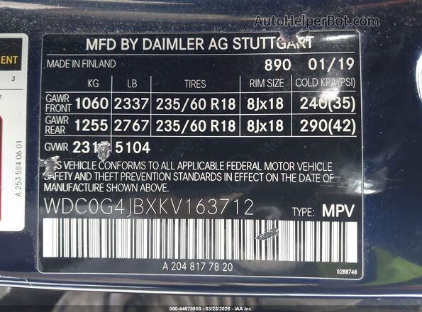 WDC0G4JBXKV163712 2019 MERCEDES-BENZ GLC 300 Dark Blue ძრავის განყოფილების ხედი