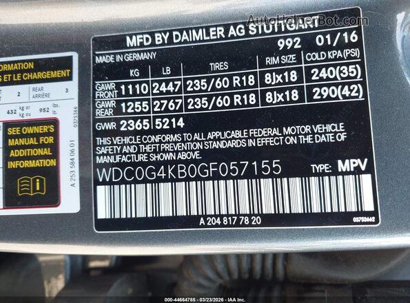 WDC0G4KB0GF057155 2016 MERCEDES-BENZ GLC 300 Gray 