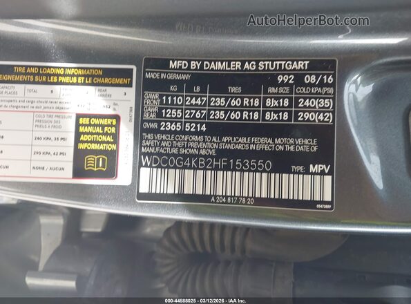 WDC0G4KB2HF153550 2017 MERCEDES-BENZ GLC 300 Gray 