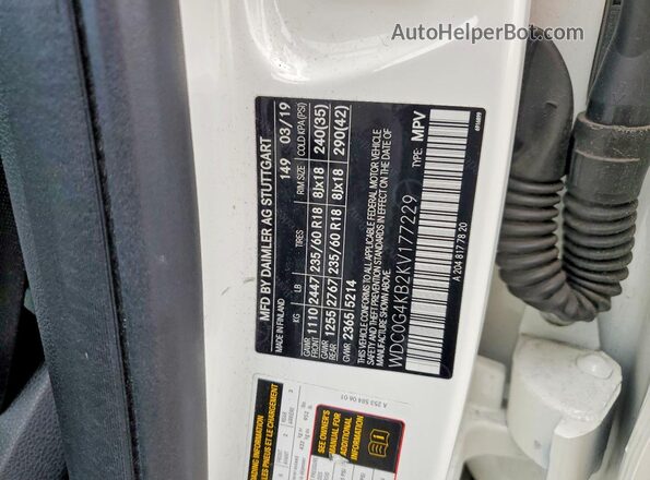 WDC0G4KB2KV177229 2019 MERCEDES-BENZ GLC-CLASS White 