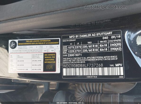 WDC0G8DB8LF737268 2020 MERCEDES-BENZ GLC 300 Черный Вид подкапотного пространства