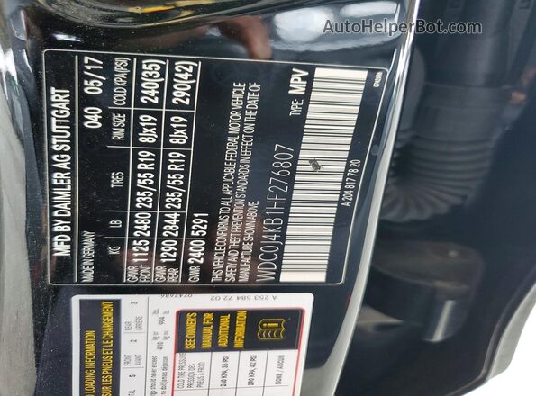 WDC0J4KB1HF276807 2017 MERCEDES-BENZ GLC-CLASS Black Widok komory silnika